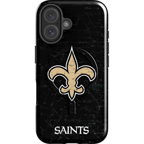 NFL New Orleans Saints Distressed iPhone 16 Plus Magsafe Impact Case